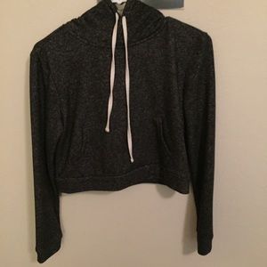 Cropped Heather Grey Hoodie